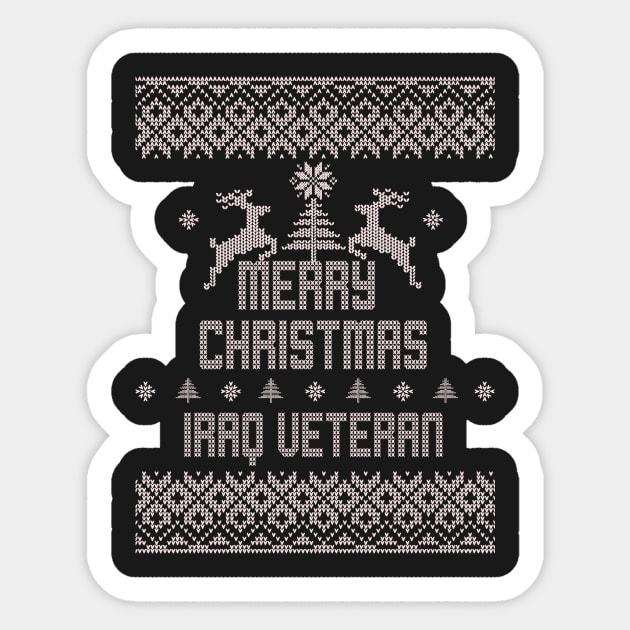 Merry Christmas IRAQ VETERAN Sticker by ramiroxavier